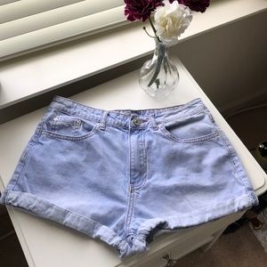 light wash high waisted shorts size 27